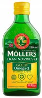 Moller's Gold Tran Norweski, Omega-3, aromat cytrynowy, 250 ml