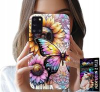 ETUI DO SAMSUNG GALAXY A21s - SŁONECZNIK Z MOTYLKIEM, OBUDOWA + FOLIA