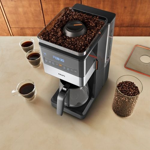 Ekspres przelewowy z wbudowanym stalowym młynkiem KRUPS Grind&BrewXL KM8428 na Arena.pl