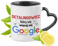Dla Detalingowca Kubek Czarny Z Uszkiem W Kształcie Serca Na Prezent