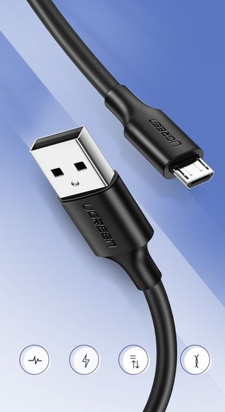 Kabel przewód USB - micro USB 2A 2m czarny zdjęcie 3