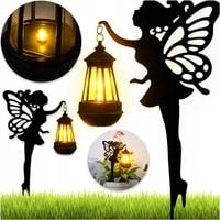 LAMPA OGRODOWA LAMPKA SOLARNA WRÓŻKA Z LATARNIĄ WBIJANA DO OGRODU NA TARAS