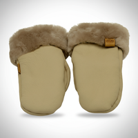 Ciepłe rękawiczki skórzane z jednym palcem owca L damskie  - długość od nadgarstka 23cm