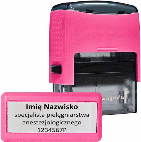 WAGRAF B2 - Pieczątka do 4 wersów - 12 kolorów obudowy do wyboru - IMIENNA na Arena.pl