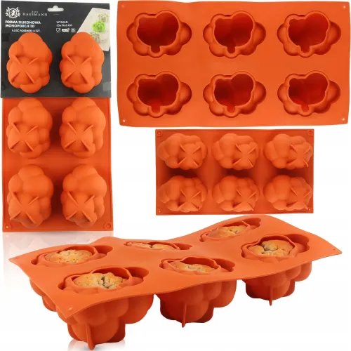 FORMA SILIKONOWA CHMURKA DO CIASTEK MUFFINEK DESERY 3D 19x35CM 6 GNIAZD na Arena.pl