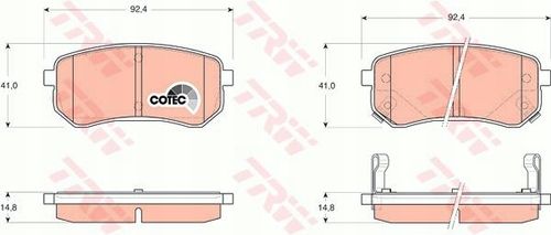 TRW Klocki hamulcowe tył kpl. GDB3370 na Arena.pl