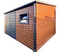 Domek ogrodowy 4x2m brama dwuskrzydłowa okno rynna spad w przód SO159