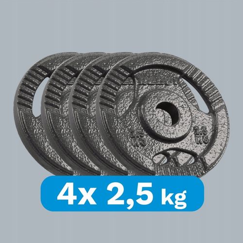 Obciążenie żeliwne zestaw 4x2.5kg 10kg otwór 31mm talerz z uchwytami REBEL na Arena.pl