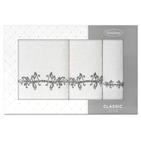 Komplet ręczników 3 cz. KAMELIA Eurofirany kremowy grafitowy