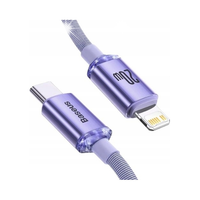 Kabel USB-C do Lightning Baseus Crystal Shine, 20W, PD, 1.2m (fioletowy)