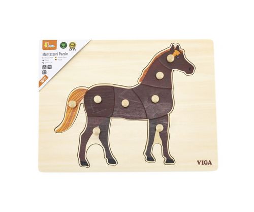 Viga 44607 Puzzle na podkładce z uchwytami - Koń na Arena.pl
