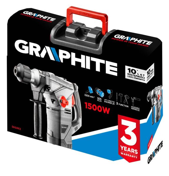 MŁOT UDAROWY SDS+ 1500W GRAPHITE 58G862 zdjęcie 10