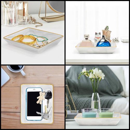 Organizer na biżuterię tacka ceramiczna  Biała na Arena.pl