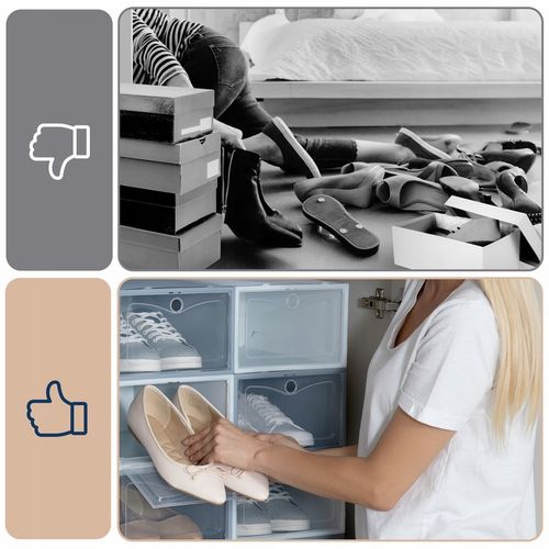 10x Modułowe Pudełka na buty Organizer szafka Pojemnik Składane do na Arena.pl