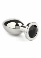 mr. steel jeweled plug large stalowy z kryształem dekoracyjnym