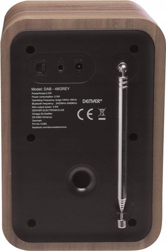 Radio sieciowe cyfrowe DAB+, FM Denver DAB-48 BLUETOOTH BUDZIK Szaro-Brązow na Arena.pl