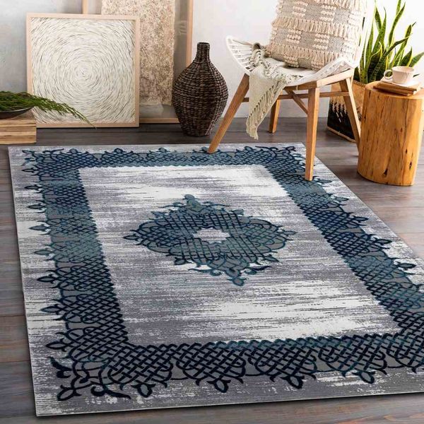 RUG/LU/IONA/FRAME3/BLUE+GREY/160x220 zdjęcie 5
