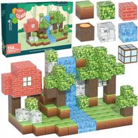 KLOCKI MAGNETYCZNE KOSTKI 3D 2x2 Budowlane Sześciany Zestaw 154 el.
