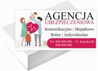 Wizytówki firmowe 100szt RÓŻNE wzory AGENCJA UBEZPIECZENIOWA