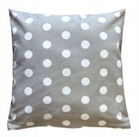 Poduszka poszewka bawełna duże GROCHY SZARE na jasiek 40x40 zamek