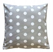 Poduszka poszewka bawełna duże GROCHY SZARE na jasiek 40x40 zamek