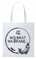 Dla Brata Na Prezent Torba Eco Biała Shopper Z Nadrukiem Ze Zdjęciem