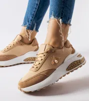 Brązowo-białe sneakersy z ozdobna nitką Acciano 37