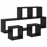 Półka ścienna z półką Czarny dąb 82 x 15 x 51 cm