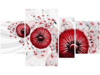 120CM 70 OBRAZ 4 ELEM CZERWONY DMUCHAWCE 4 ŚCIENNY