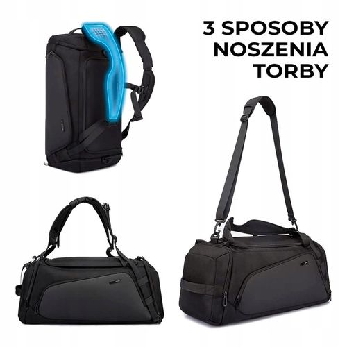 TORBA SPORTOWA podróżna z przegrodą na buty z funkcją PLECAKA 2w1 na Arena.pl