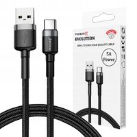 Feegar Kabel USB-A Typ C Quick Charge 3.0 5A nylon SZYBKIE ŁADOWANIE Mocny