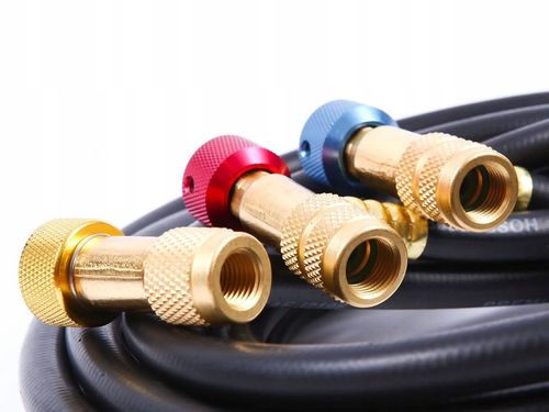 WĘŻE SERWISOWE 1/4 180 cm SAE Z ZAWOREM ODCINAJĄCYM KLIMATYZACJA 23336SS na Arena.pl