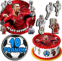 ZESTAW OPŁATEK NA TORT 20CM + 17 POSTACI - RONALDO + IMIĘ 15CM 18CM