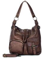Torebka skórzana na ramię pockets old pelle lavata - MARCO MAZZINI brąz