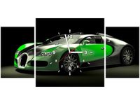 80X40CM ZEGAR ZIELONE BUGATTI VEYRON OBRAZ