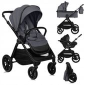 WÓZEK 3w1 GONDOLA SPACERÓWKA FOTELIK LIONELO LO-LAYLA 3IN1 GREY STONE