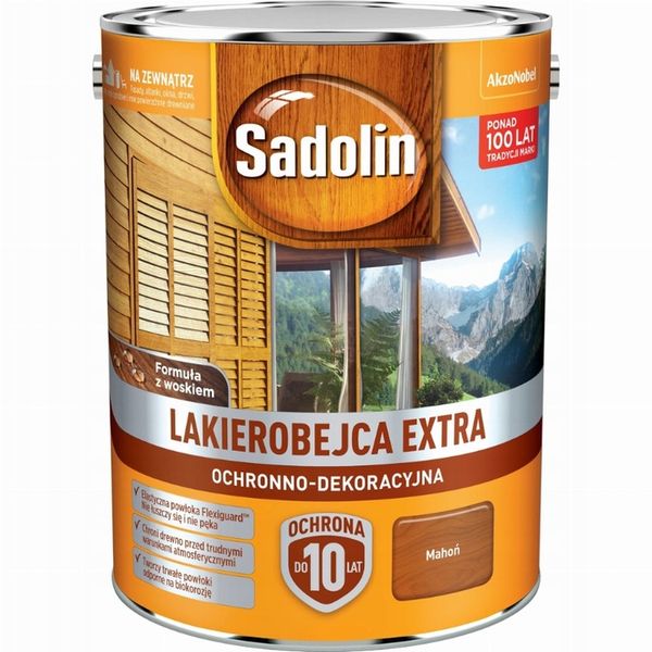 Sadolin Lakierobejca Extra Mahoń 5L zdjęcie 1