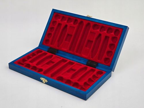 TURKUSOWE Szachy drewniane Królewskie 31x31 we wkładce PRODUCENT na Arena.pl