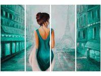 OBRAZ PARIS WALK WIEŻA EIFFA KOBIETA KOLORY