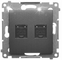 SIMON 54 GNIAZDA KOMPUTEROWE PODWÓJNE RJ45 KAT.6 D62.01/49