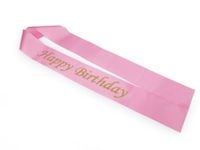 Satynowa szarfa urodzinowa Happy Birthday