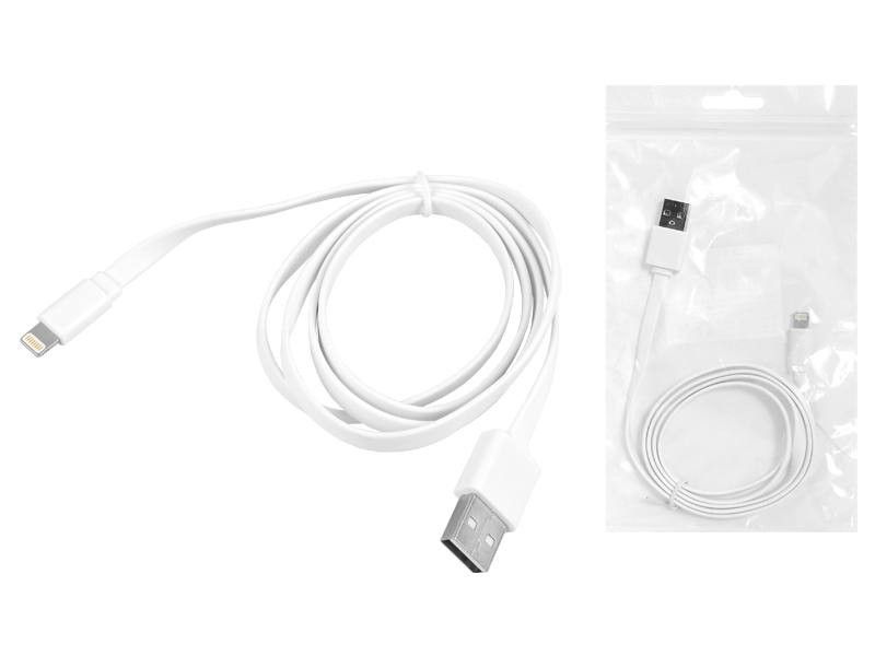 KABEL USB  IPHONE 8PIN 1M PŁASKI BIAŁY LX8472 zdjęcie 2