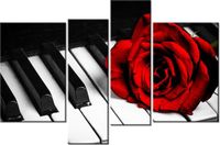 130CM 85 OBRAZ 4 ELEM RÓŻA FORTEPIANIE ŚCIENNY