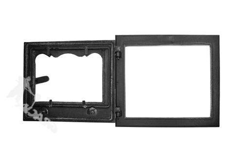 DRZWI D1 LEWE - 33X38 CM + TERMOMETR 0-250°C żeliwne do pieca piecowe kaflowe na Arena.pl