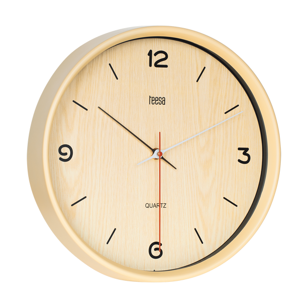 ZEGAR ŚCIENNY 30 CM JASNY BRĄZ TEESA TSA0048 PIĘKNY DO BIURA DO POKOJU zdjęcie 2