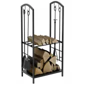 Stojak na drewno kominkowe akcesoria przybory pogrzebacz zmiotka