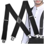Elastyczne szerokie szelki czarne męskie mocne do spodni eleganckie