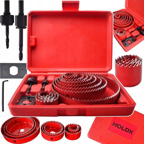 ZESTAW OTWORNIC DO DREWNA FREZÓW 19 - 127 MM 16 ELEMENTÓW HOLDX na Arena.pl