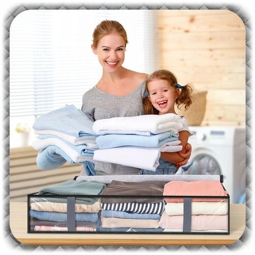 2x ORGANIZER NA POŚCIEL KOŁDRĘ POKROWIEC POJEMNIK Ubrania Pod Łóżko na Arena.pl