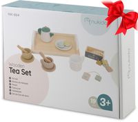 Drewniany serwis kawowy dla dzieci zestaw do kawy i herbaty zabawki Nukido